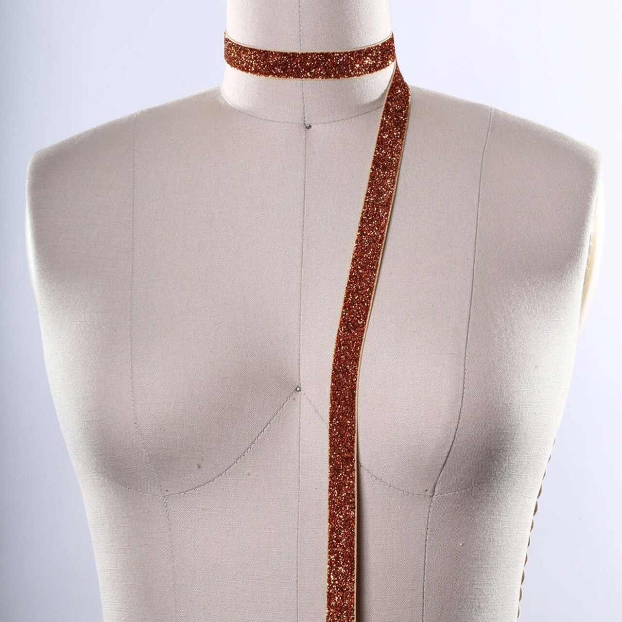 5/8" Burnt Orange Glitter Elastic Trim Halloween Craft Headbands DIY Sewing 2 Yards